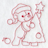 Teddy Bear Decks the Halls (Redwork)
