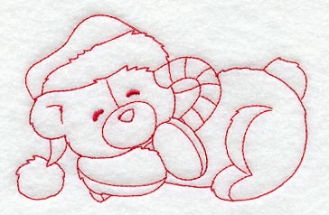 Teddy Bear's Christmas Dream (Redwork)