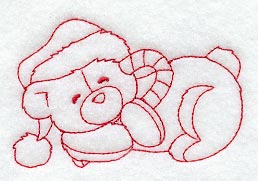 Teddy Bear's Christmas Dream (Redwork)