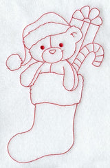 Teddy Bear's Christmas Wish (Redwork)