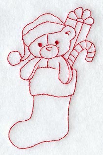 Teddy Bear's Christmas Wish (Redwork)