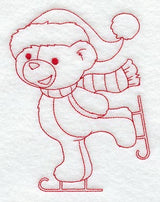 Teddy Bear's Season to Skate (Redwork)