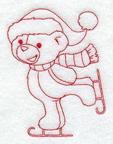 Teddy Bear's Season to Skate (Redwork)