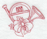 Christmas French Horn (Redwork)