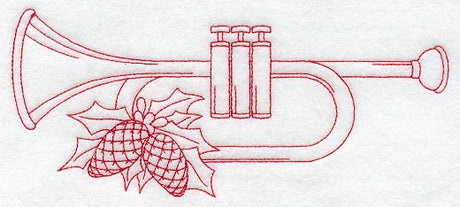 Christmas Trumpet (Redwork)