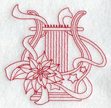 Christmas Lyre (Redwork)