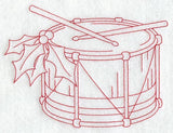 Christmas Drum (Redwork)
