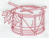 Christmas Drum (Redwork)