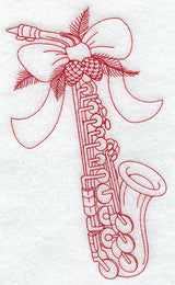 Christmas Saxophone (Redwork)