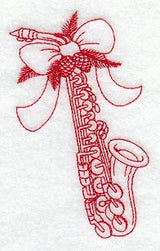 Christmas Saxophone (Redwork)