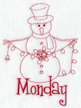 Snowman - Monday (Redwork)