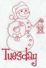 Snowman - Tuesday (Redwork)