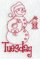 Snowman - Tuesday (Redwork)