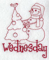 Snowman - Wednesday (Redwork)
