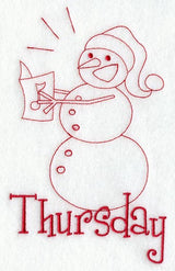 Snowman - Thursday (Redwork)