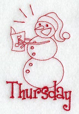 Snowman - Thursday (Redwork)