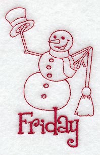 Snowman - Friday (Redwork)