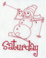 Snowman - Saturday (Redwork)