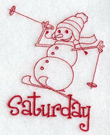 Snowman - Saturday (Redwork)