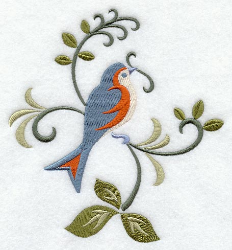Graceful Bluebird and Vines