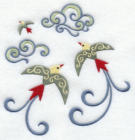 Graceful Gulls and Clouds