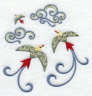 Graceful Gulls and Clouds