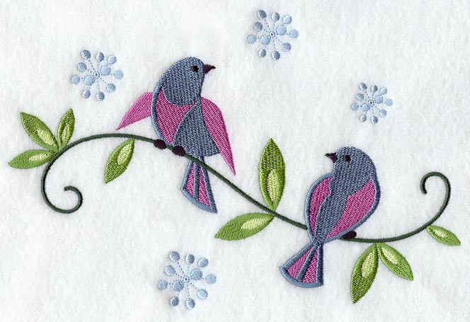 Graceful Purple Martins and Branch
