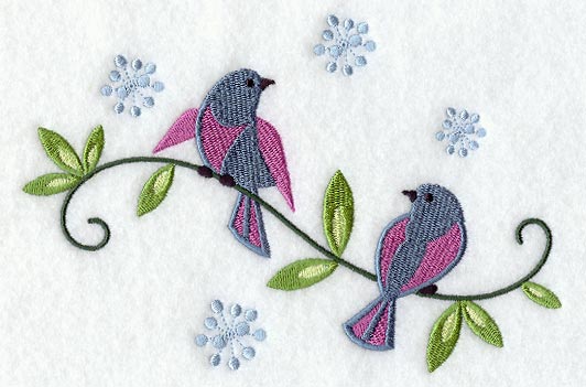 Graceful Purple Martins and Branch