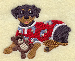 Rottweiler in Pajamas