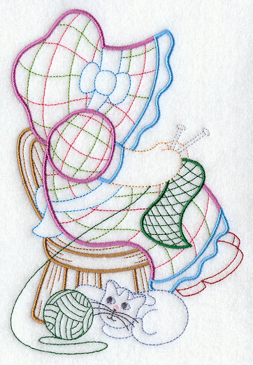 Sunbonnet Sue Knits a Scarf