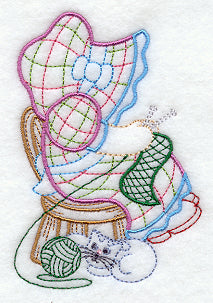 Sunbonnet Sue Knits a Scarf