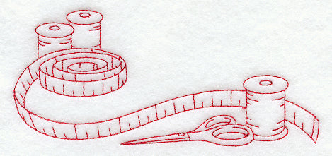 Sewing Notions Border (Redwork)