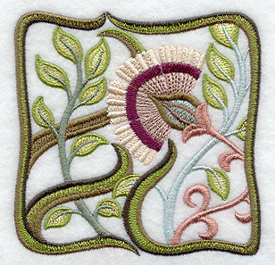 Art Nouveau Floral Square 1