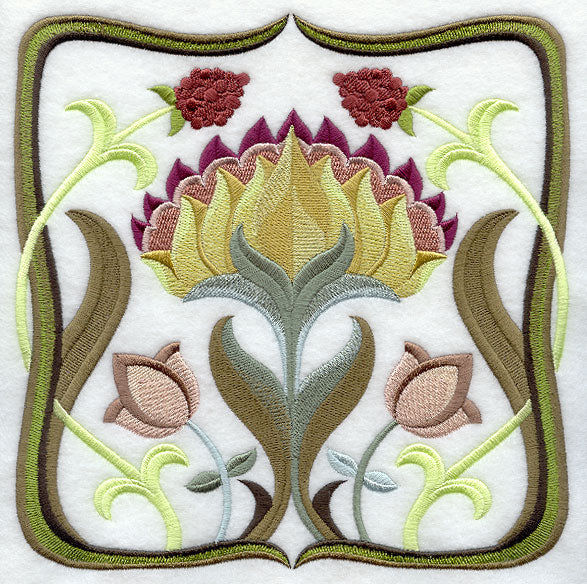 Art Nouveau Floral Square 2