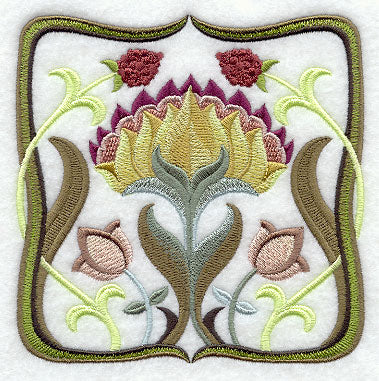 Art Nouveau Floral Square 2