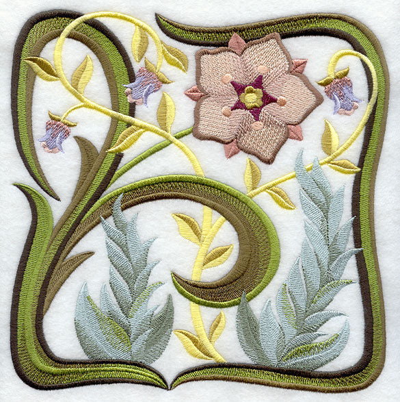 Art Nouveau Floral Square 3