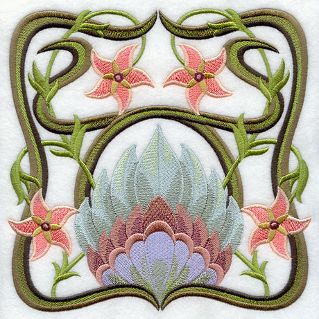 Art Nouveau Floral Square 4