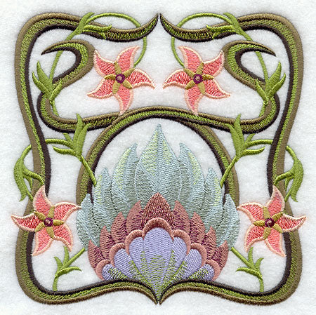 Art Nouveau Floral Square 4