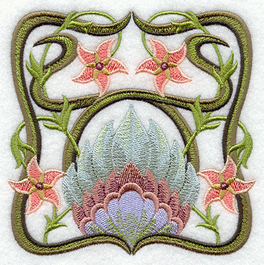 Art Nouveau Floral Square 4