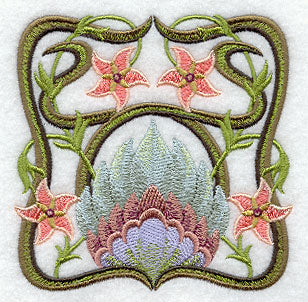 Art Nouveau Floral Square 4
