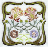 Art Nouveau Floral Square 6