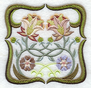 Art Nouveau Floral Square 6