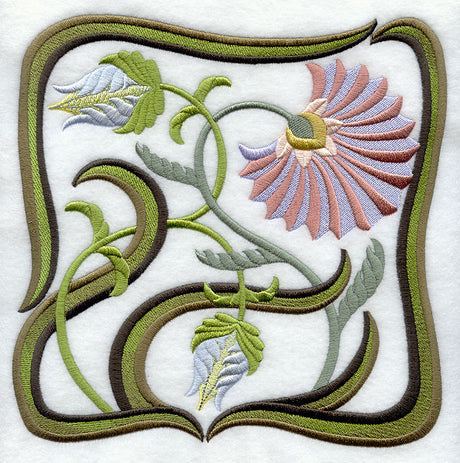 Art Nouveau Floral Square 7