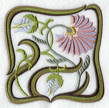 Art Nouveau Floral Square 7