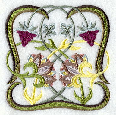 Art Nouveau Floral Square 8