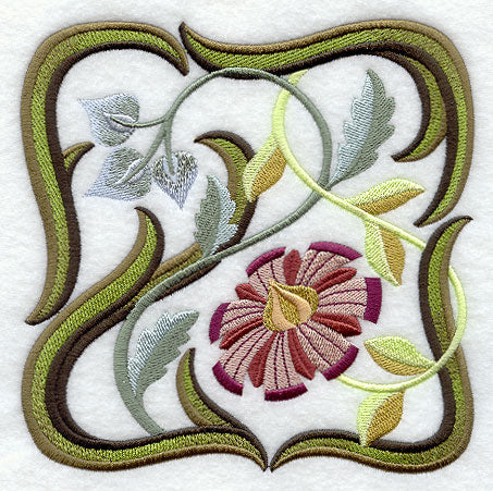 Art Nouveau Floral Square 9