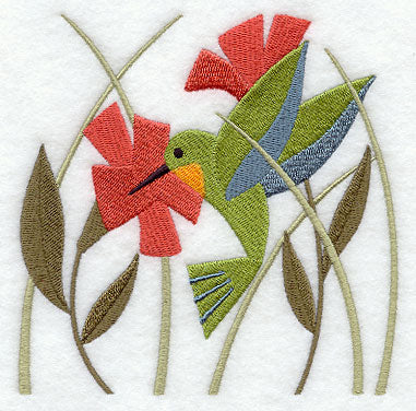 Hummingbird in Flowers