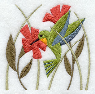 Hummingbird in Flowers