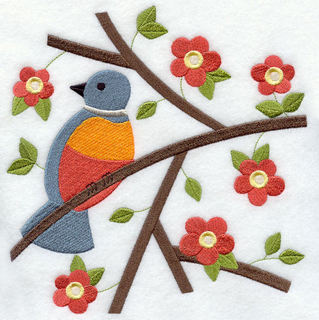 Bird on Flowering Branch