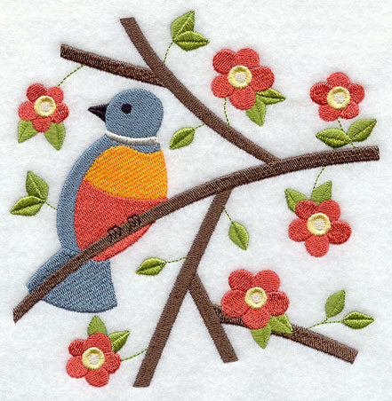 Bird on Flowering Branch